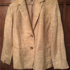 Lafayette 148 New York Beige Textured Blazer petite size 14